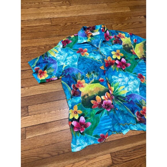 Vintage Tuttle Golf Collection Mens Button Down Short Sleeve Shirt XL Hawaiian - Picture 3 of 7